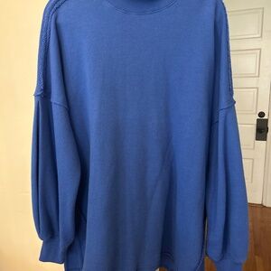 NWT Free People We The Free Blue Wonderful Pullover Size S in Mazarin Blue